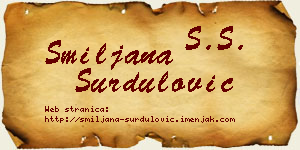 Smiljana Surdulović vizit kartica